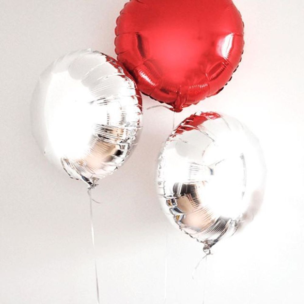 Шар (18"/46 см) Круг, Красный 1 шт.