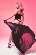 Оригинальный комплект Broadway: боди и юбка (Размер: S) (Цвет: черный)