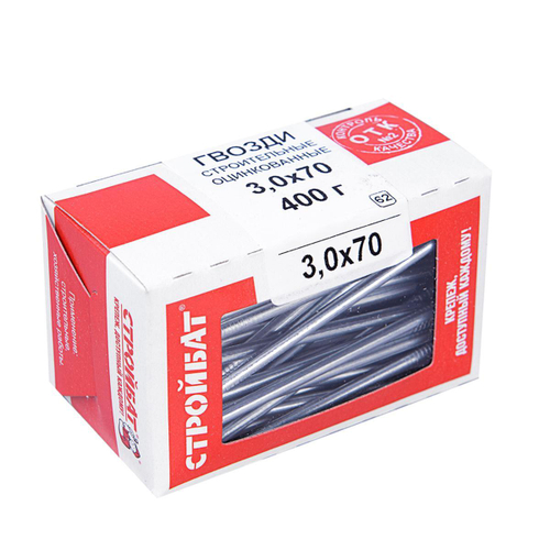 ГВОЗДИ СТРОЙБАТ СТРОИТЕЛЬНЫЙ ОЦИНК 3,0Х70ММ 400Г