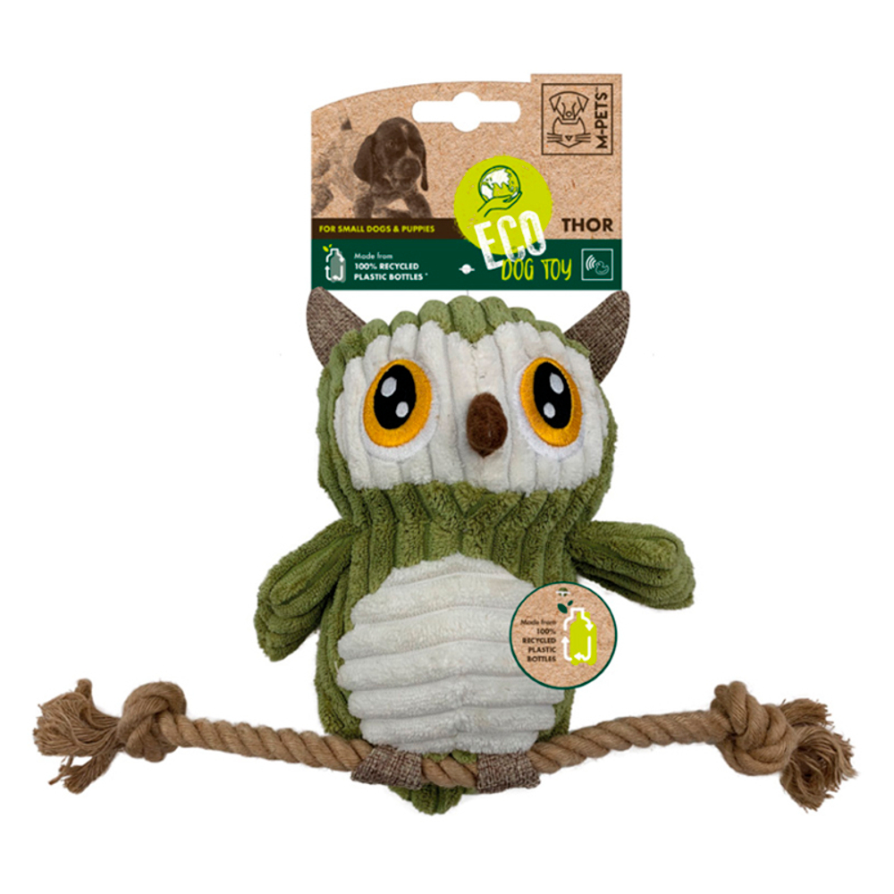 M-PETS Игрушка "Сова с канатом" мягкая для собак 30 см