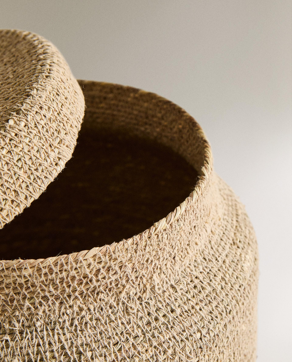 Zara Home Корзина из морской травы, цвет бежевый, 34 см