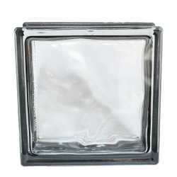 Купить Стеклоблок бесцветный волна черный бриллиант Vitrablok 19х19х8