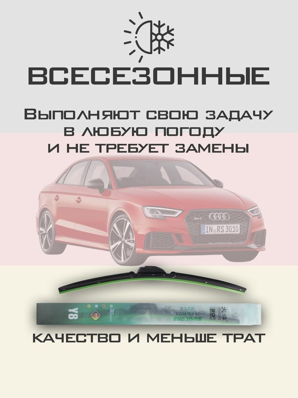 Щетки стеклоочистителя HUOYE Y8 650/450 мм на Audi RS3 | Push button