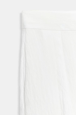 ZARA ДЛИННЫЕ ШОРТЫ С ПОЯСОМ — ZW COLLECTION, ЖЕЛТОВАТО-БЕЛЫЙ