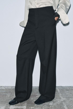 ZARA БРЮКИ МИНИМАЛИСТИЧНЫЕ ИЗ ШЕРСТИ — ZW COLLECTION, ЧЕРНЫЙ