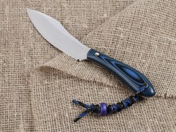 Нож для бушкрафта "Канадец", сталь VG-10/Elmax, рукоять G10 (синяя)