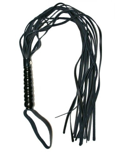 Плетка с рельефной ручкой черная (Цвет: черный)