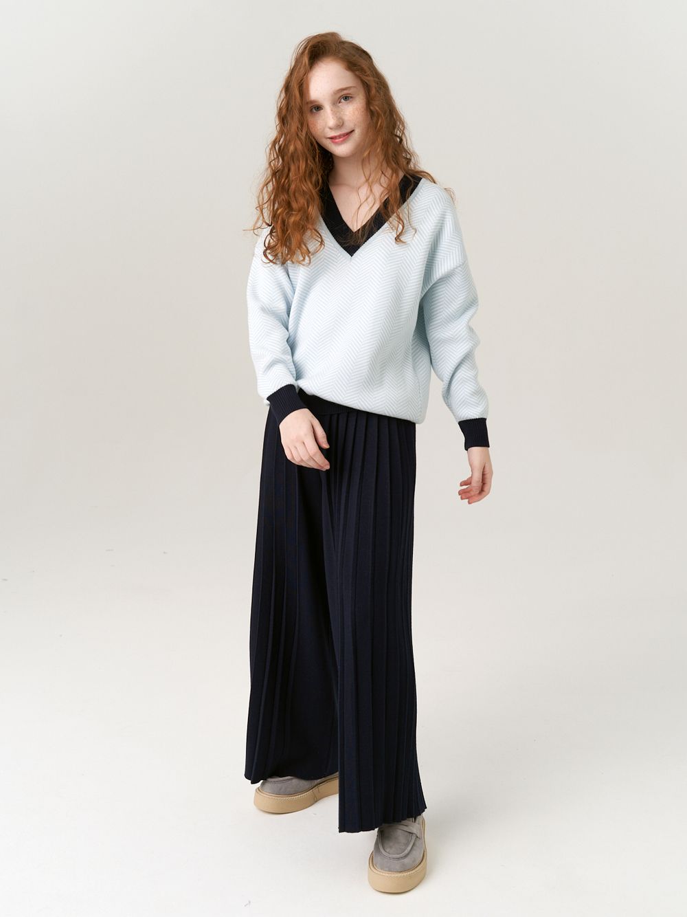 Джемпер для девочки AT954 небесно-голубой