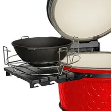 Керамический угольный гриль DinoEgg Classic Red, 46 см, с ножками и столиками