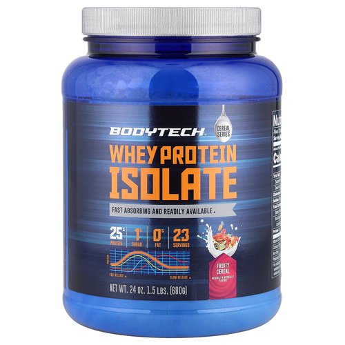BodyTech, Изолят сывороточного протеина, фруктовые хлопья, 680 г (1,5 фунта)
