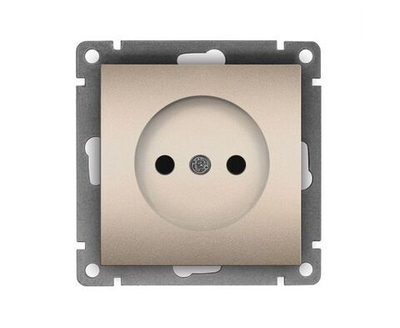 Одноместная розетка UNIVersal серия афина б/з, с/у, 16а, 220в, шампань еврослот A0022-Br