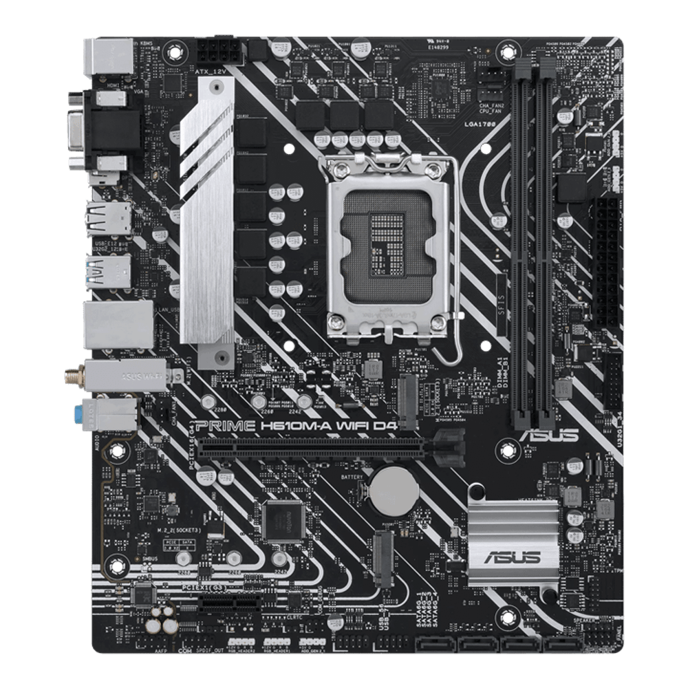 Материнская плата ASUS PRIME  H610M-A WIFI D4, LGA1700 2xDDR4 4xSATA3 2xM.2 1xD-Sub 1xHDMI 1xDP mATX