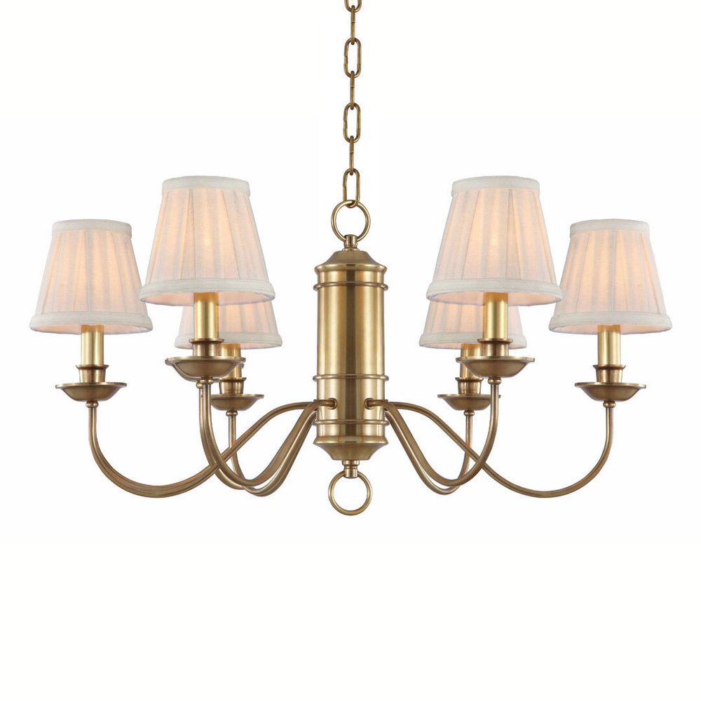 Люстра Cloyd FARM C6 / беж. абажур - Ø67 см - латунь (арт.10065)