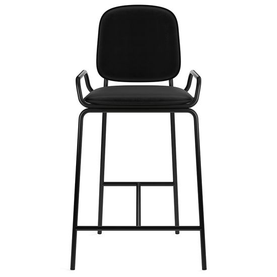 Стул полубарный ror, 2 frame, велюр, черный/черный