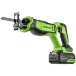 Пила сабельная акк. Greenworks GPT-BLRS-1, 24V, б/щет, 0-3000/мин, рез 115 мм дер.,1х4Ач,ЗУ,кор (1200607CUB)