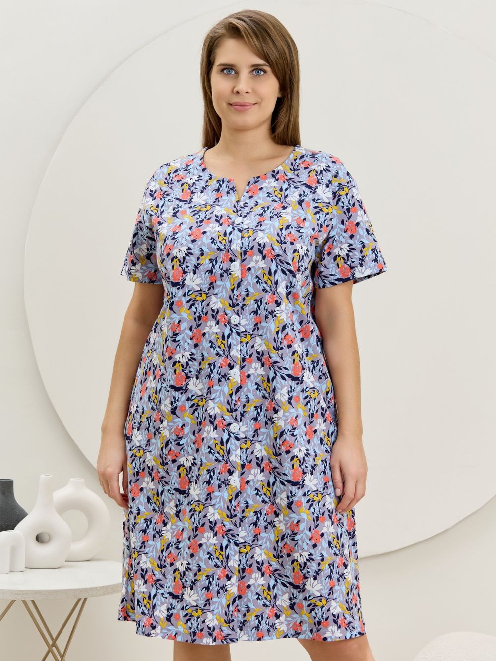 Халат Рейна Виотекс СЕРО-ГОЛУБОЙ