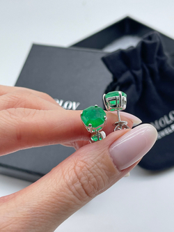 Серьги-гвоздики Ermolov изумруд