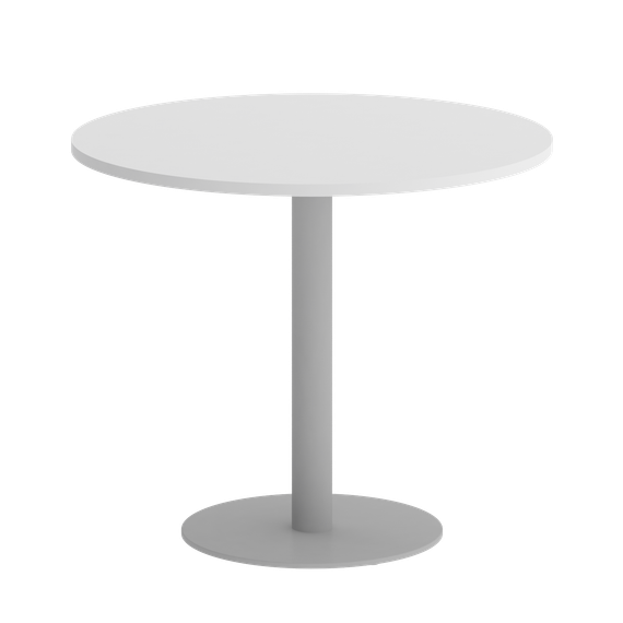 Home Office Стол круглый VR.SP-5-90.1 Белый Бриллиант/Металл Серый 900*900*753