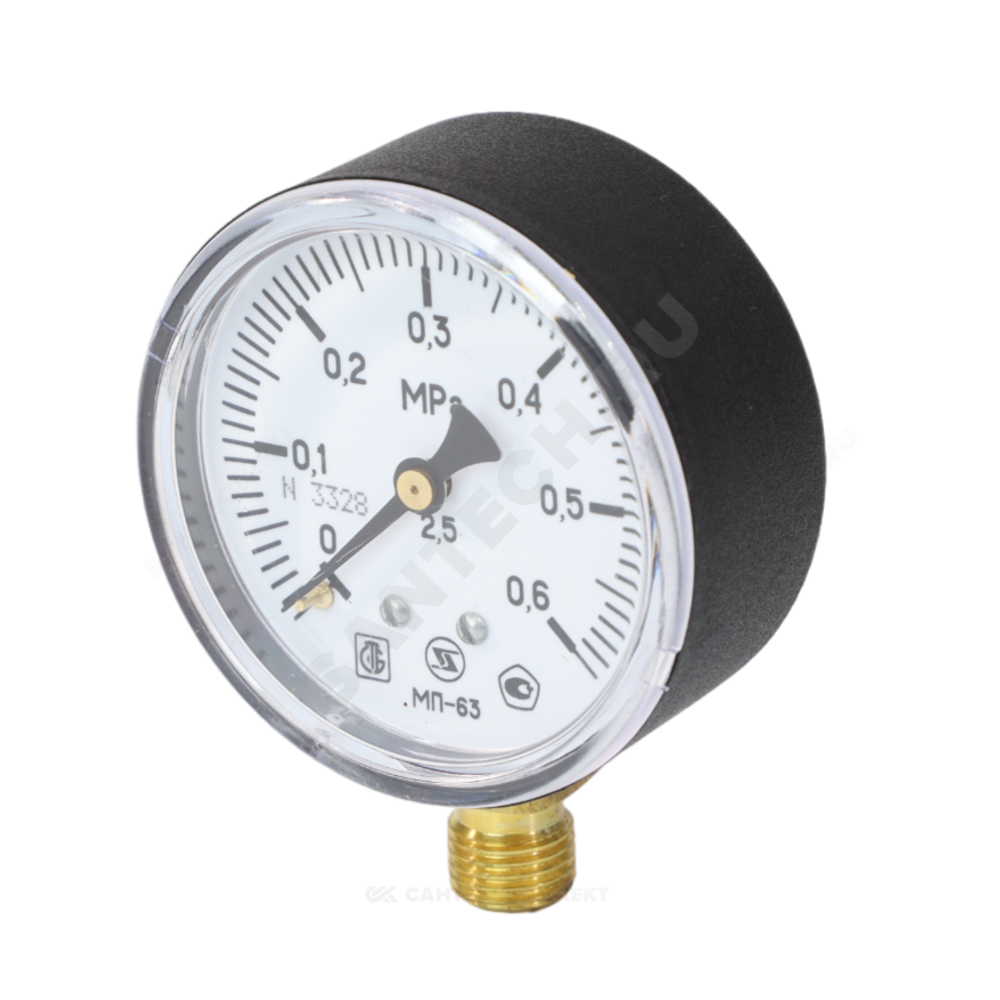 Манометр МП-63 радиальный Дк63мм 0-0,6 МПа кл.2,5 G1/4" ЗАВОД ТЕПЛОТЕХНИЧЕСКИХ ПРИБОРОВ