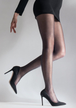 Женственные колготки с мелким вкраплением люрекса (Размер: S-M) (Цвет: черный)