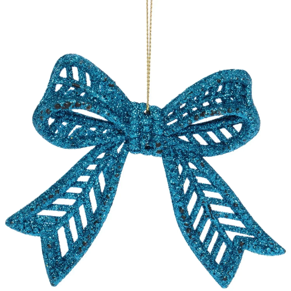 Подвески в блёсках «Сказочные бантики» 9*11 см (набор 2 шт), Голубой