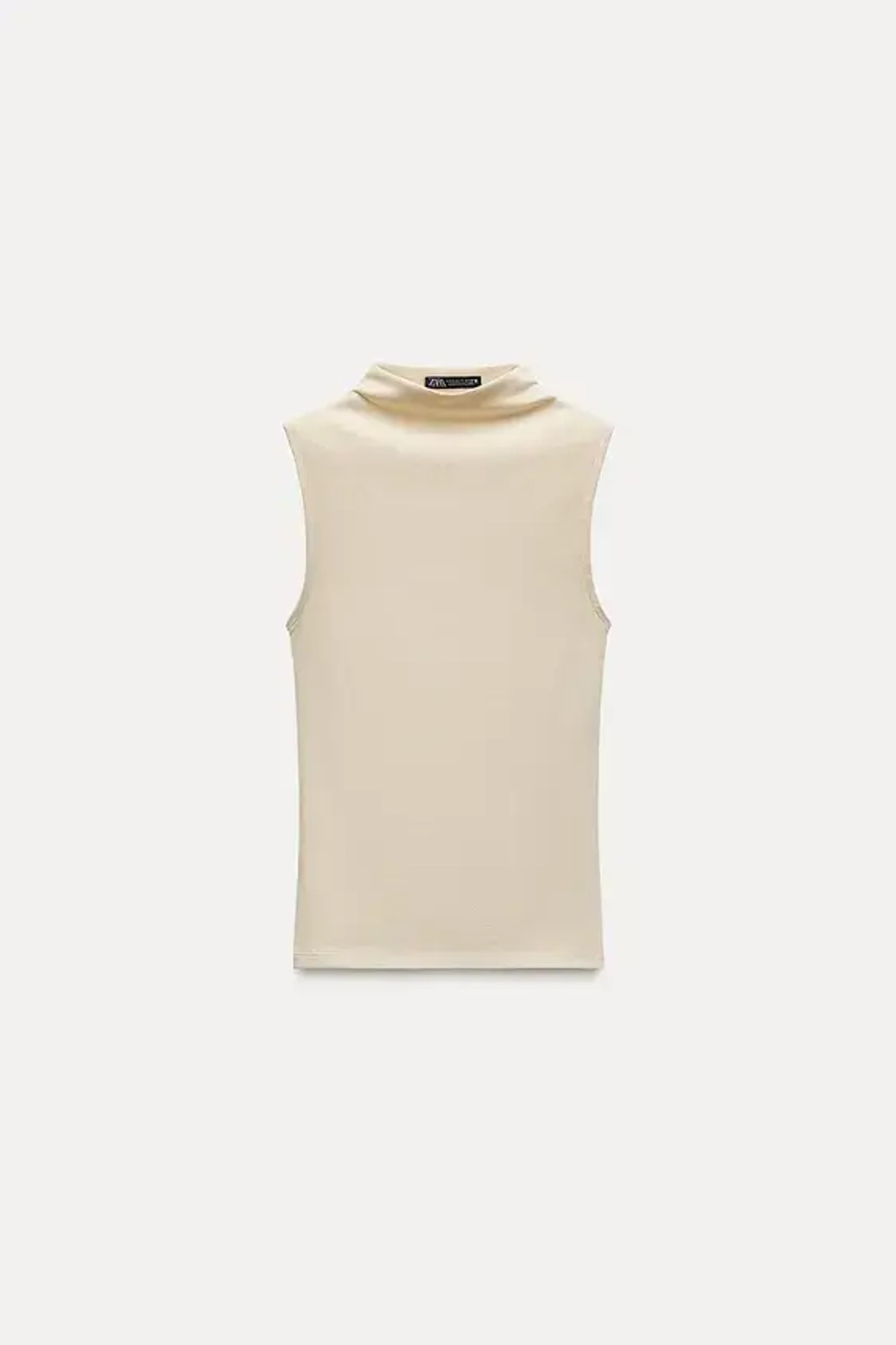 ZARA ТОП ИЗ ХЛОПКА МОДАЛА, ЭКРЮ