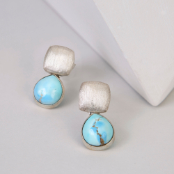 Серьги Silk с Казахстанской Бирюзой