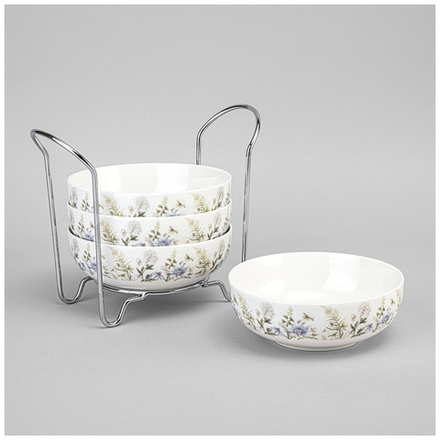 НАБОР САЛАТНИКОВ LEFARD "GRASSES" НА МЕТАЛЛ. ПОДСТАВКЕ 4 ШТ. 16*5,7 СМ 700 МЛ (КОР=6НАБ.)