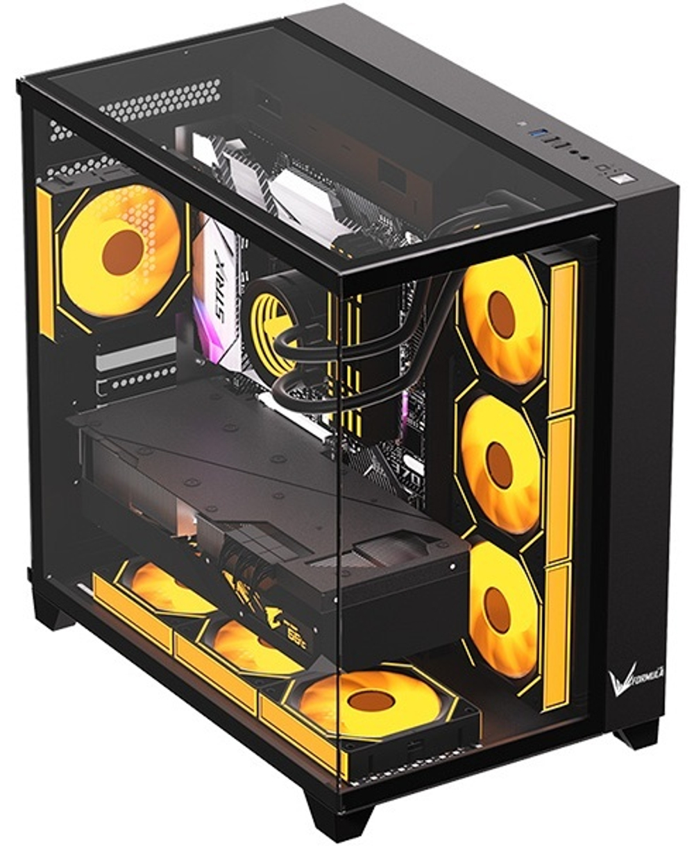КОМПЬЮТЕРНЫЙ КОРПУС FORMULA V CRYSTAL Z9 FLOE BLACK, ATX/MICRO ATX, USB TYPE C/2*3.0, HD-AUDIO, КУЛЕР 7*120ММ FLOE ARPW, ВЫСОТА ПРОЦЕССОРНОГО КУЛЕРА