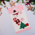 Зажимы для волос 3шт «PodarkiGrad - Новогоднее веселье» 3 см