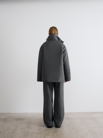 Пуховик зимний, цвет графитовый