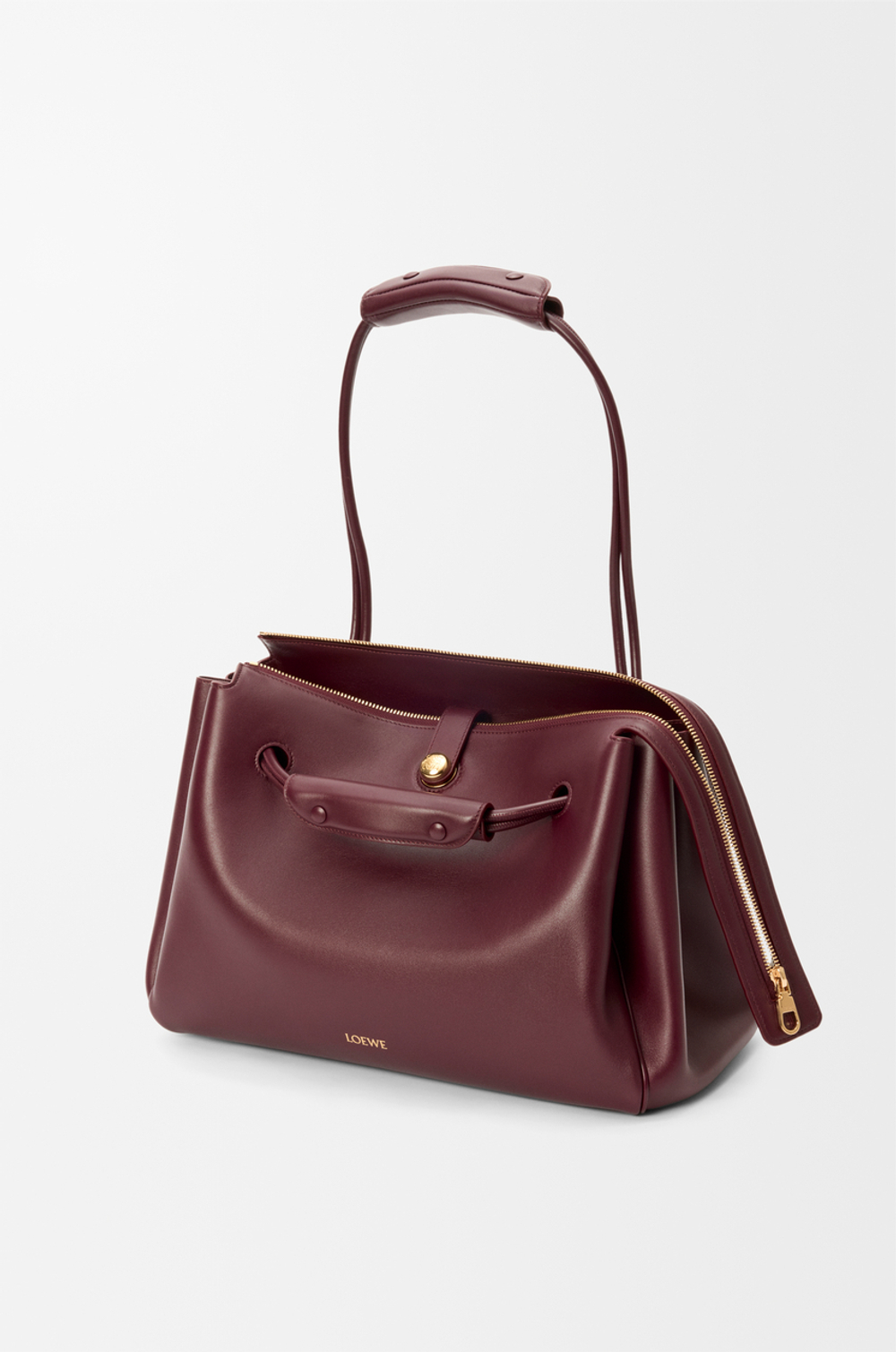 Loewe Большая сумка Madrid из мягкой телячьей кожи, бургунди