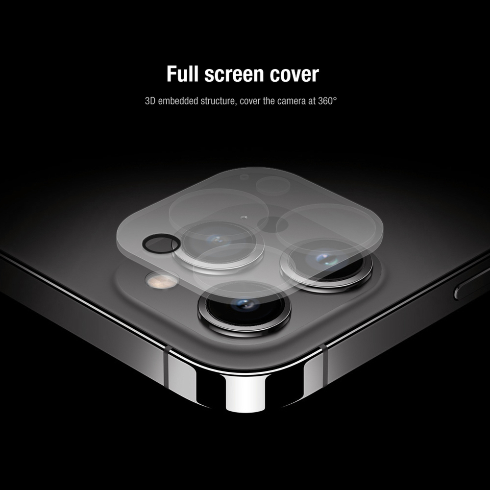 Стекло на экран и защитные линзы на камеру от Nillkin для iPhone 14 Pro Max, (комплект 2 в 1) серия 2-in-1 HD Full Screen Tempered Glass Screen Protector