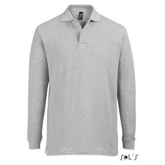 Рубашка поло мужская Sol's Star с длинным рукавом.