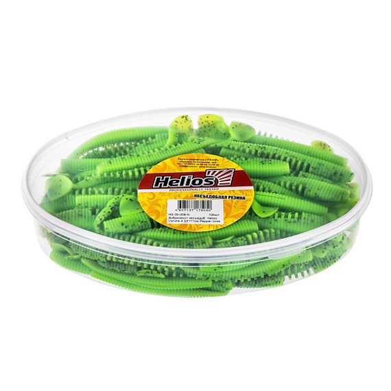 Виброхвост несъедоб. Varuna 4,33&#39;/11см Pepper Lime 100шт. (HS-35-009-N) Helios