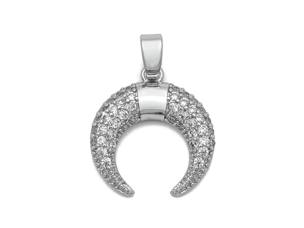 Подвеска "Лунница", 16х15мм со стразами