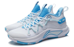 LiNing Blitz Team Shock Relief Anti-slip Wear Low Help Combat Basketball Shoes White Blue