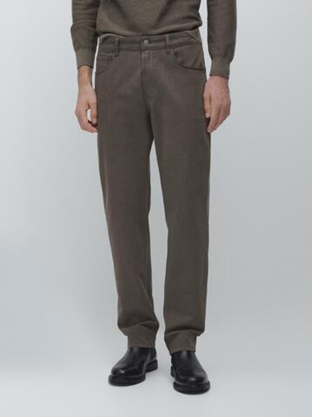 Massimo Dutti Джинсы зауженного кроя, серо-зеленый