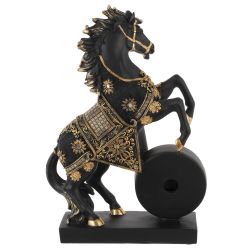 GAEM Фигурка декоративная "Лошадь" с часами (AAx1,н.п.), L23 W7 H33 см