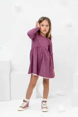 платье  для девочки  КР 5720/амарант,сердечки к431