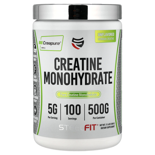 SteelFit, моногидрат креатина, без добавок, 500 г (17,6 унции)