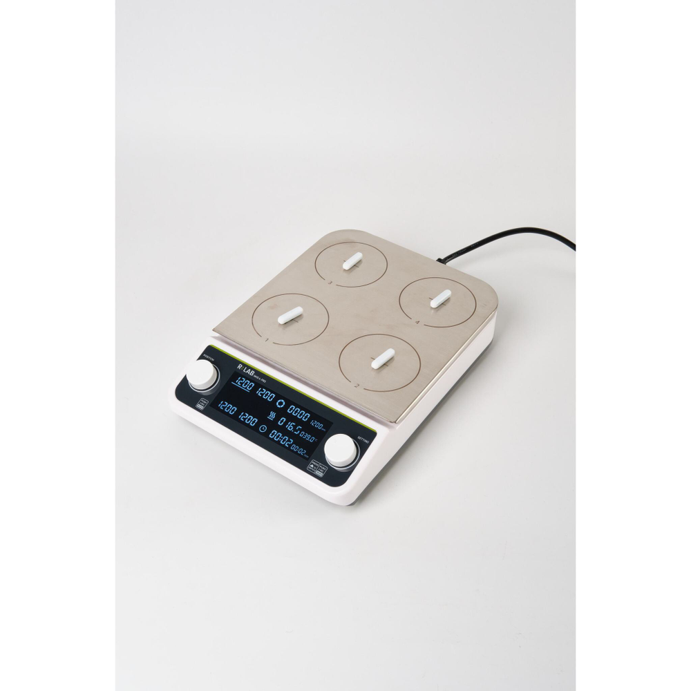 Мешалка магнитная с подогревом RLAB MHS4Pro 50-1200 об/мин 120℃ многопозиционная 4 секции по 500 мл