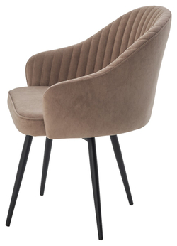 Стул ШЕЛЛ 360 град. поворот. B5 Капучино, велюр / черный каркас, М-City