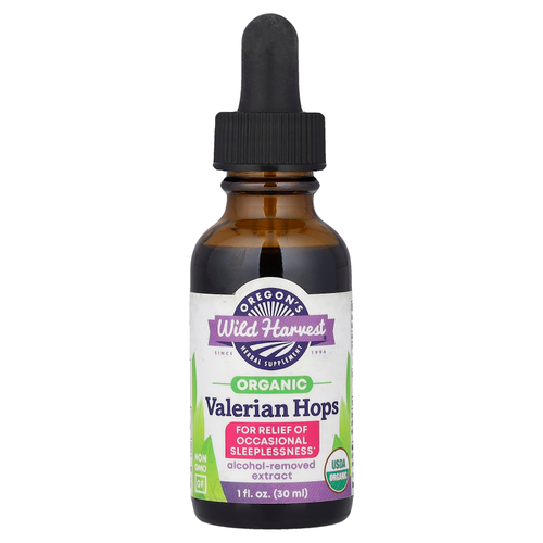 Oregon's Wild Harvest, Органическая валериана, хмель, 30 мл (1 жидк. унц.)