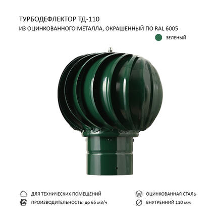 Турбодефлектор TD110, зелёный