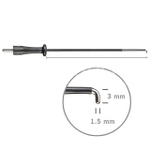 Электрод-пальпатор артроскопический изогнутый 90° BOWA 1,5x3 мм, прямой удлиненный стержень 193 мм, разъем 4 мм