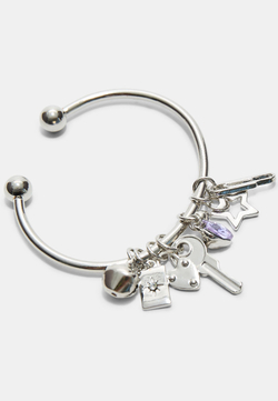 STRADIVARIUS Набор из 2 браслетов с подвесками, серый