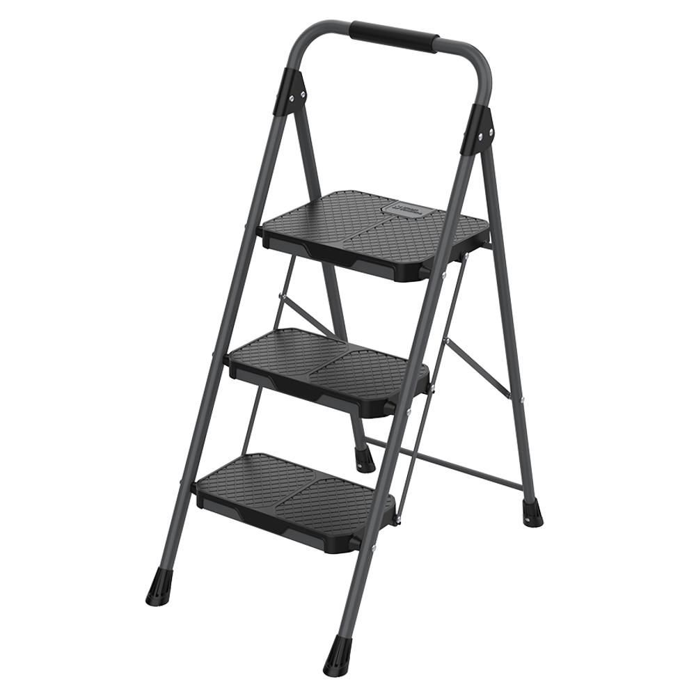 Стремянка stable, 3 ступени, 1 м, черная