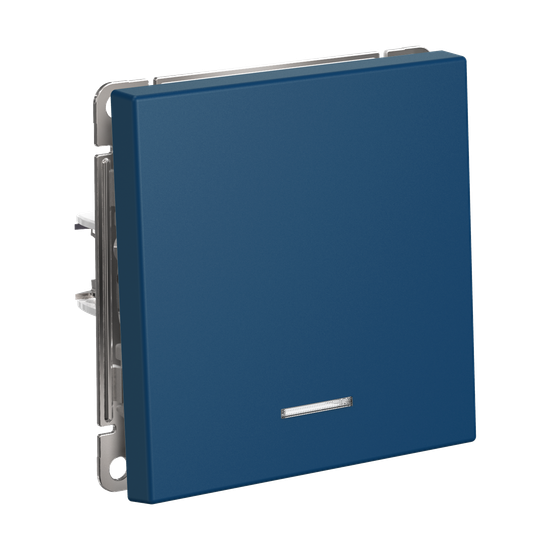 Выключатель кнопочный 1-кл. ArtGallery 10А с подсветкой механизм аквамарин SE GAL001116