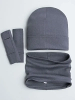 Шапка детская со снудом и митенками